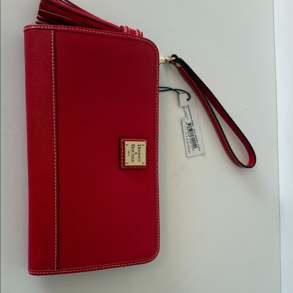 Dooney & Bourke Red Wristlet with Tassel, NWT